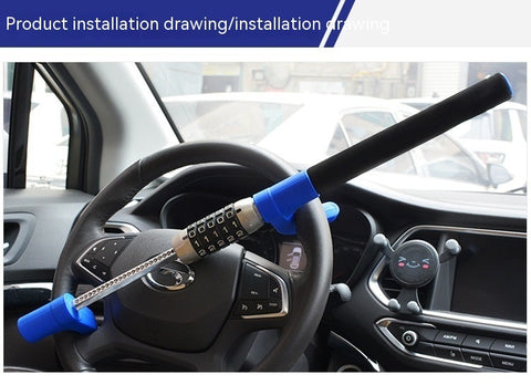 Car Anti-theft Passcode Steering Wheel U-lock