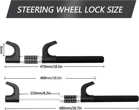 Car Anti-theft Passcode Steering Wheel U-lock