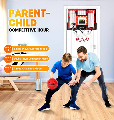 Indoor Basketball Hoop Pro, Mini Basketball Hoop Over The Door with LED