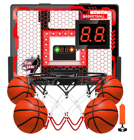 Indoor Basketball Hoop Pro, Mini Basketball Hoop Over The Door with LED