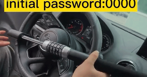 Car Anti-theft Passcode Steering Wheel U-lock